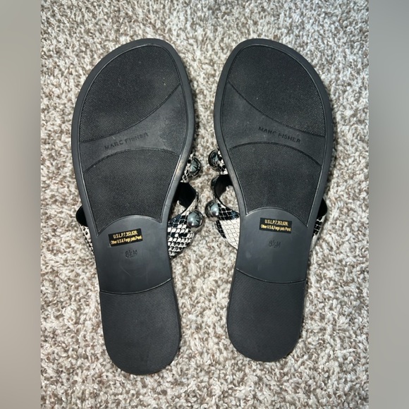 Marc Fisher Black and Silver Studded Sandals - Picture 3 of 5